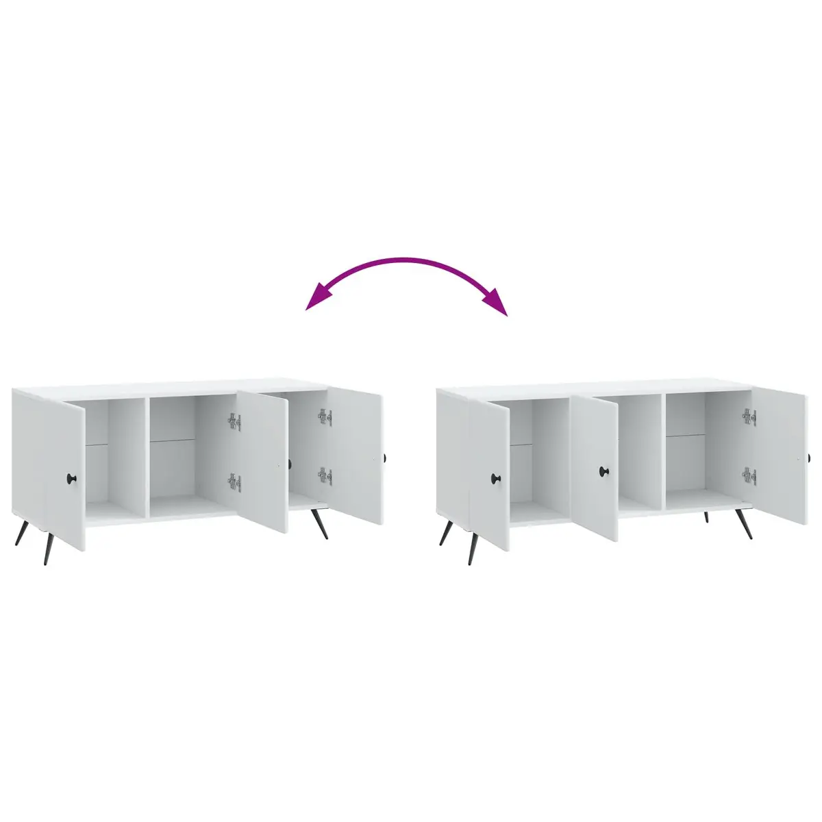 TV Cabinet Modern White 99 x 34.5 x 50 cm Living Room Storage Entertainment Stand Unit