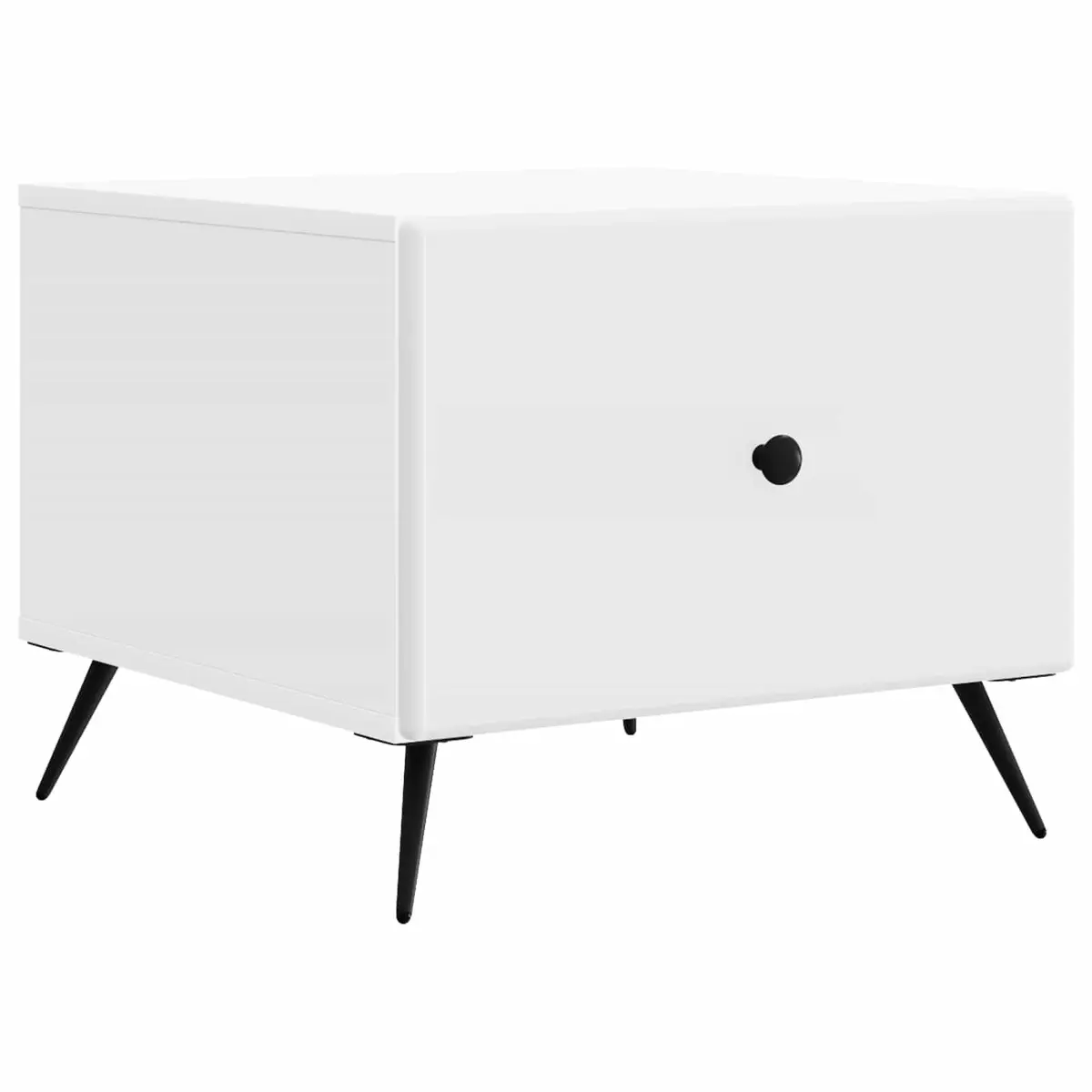 Coffee Table with Drawer White Rectangular Living Room Storage Furniture