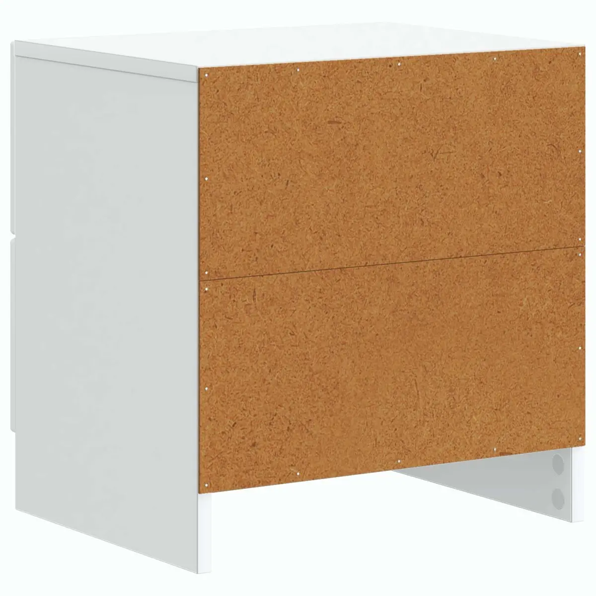 Bedside Cabinet White Vintage Design Engineered Wood Storage Nightstand Table