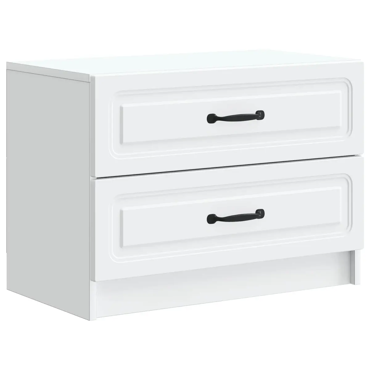Bedside Cabinet White 62 x 34.5 x 44.5 cm Modern Bedroom Storage Drawer Table