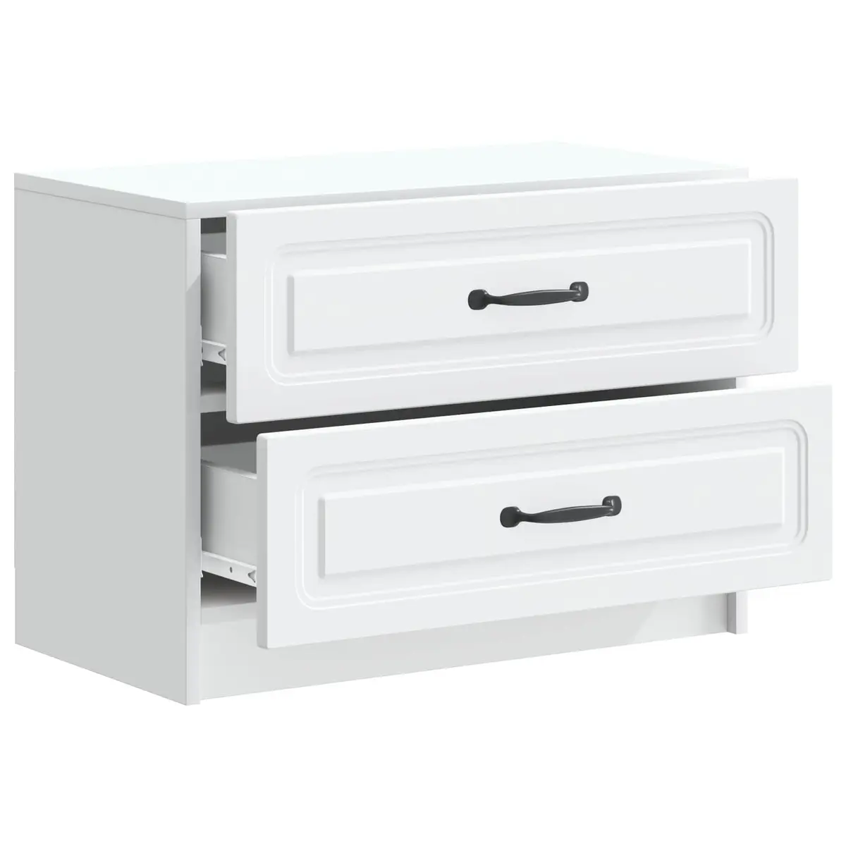 Bedside Cabinet White 62 x 34.5 x 44.5 cm Modern Bedroom Storage Drawer Table