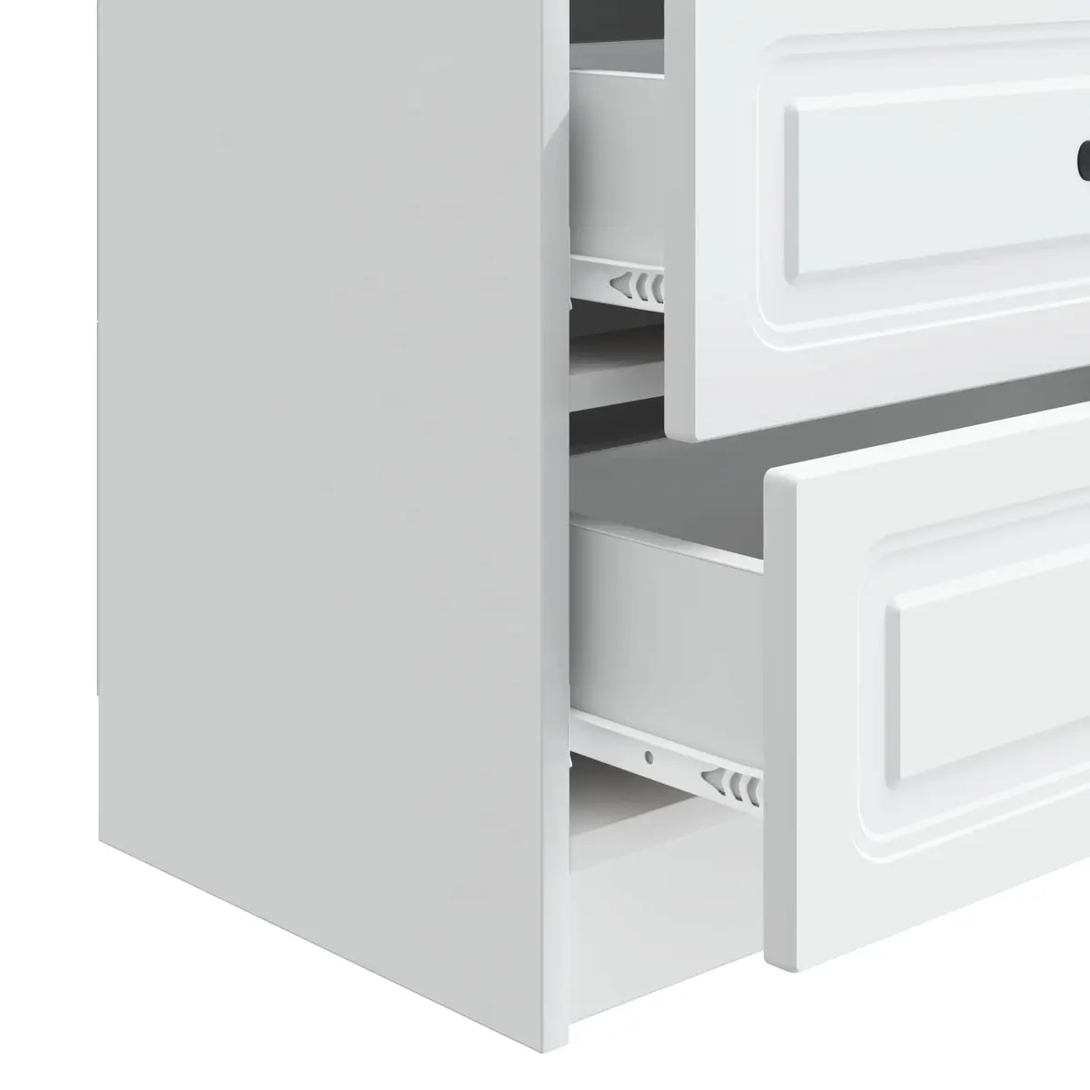 Bedside Cabinet White 62 x 34.5 x 44.5 cm Modern Bedroom Storage Drawer Table