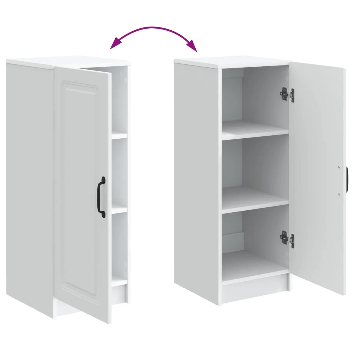 Sideboard Storage Cabinet White Adjustable Shelves and Drawers 33 x 34.5 x 87 cm