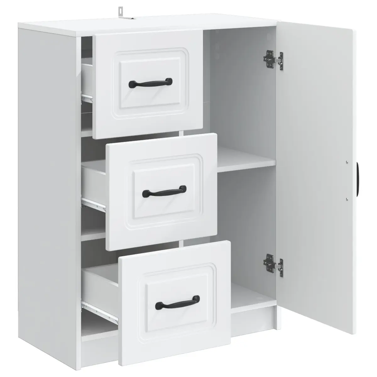 Sideboard Storage Cabinet Modern White Engineered Wood 66cm
