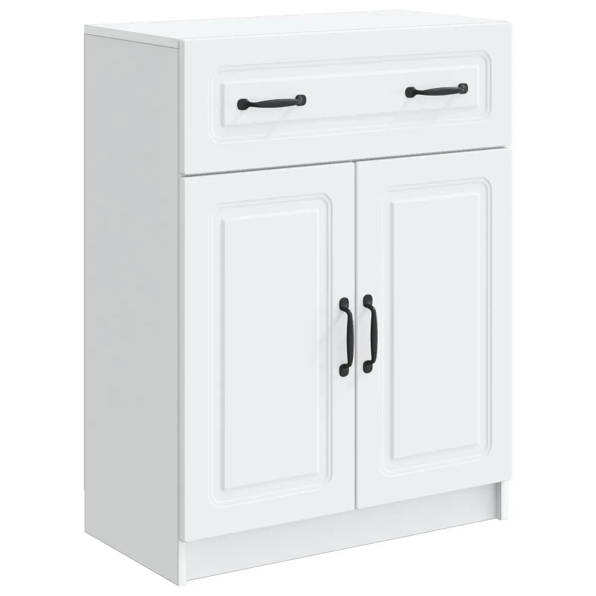 Sideboard Modern White Engineered Wood Storage Cabinet 66 x 34.5 x 87 cm