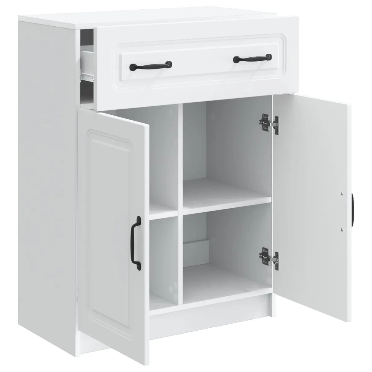 Sideboard Modern White Engineered Wood Storage Cabinet 66 x 34.5 x 87 cm