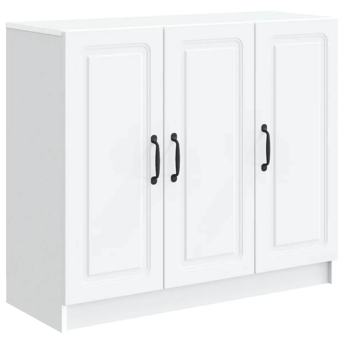 White Sideboard Storage Cabinet Modern Engineered Wood 89 x 34.5 x 77 cm