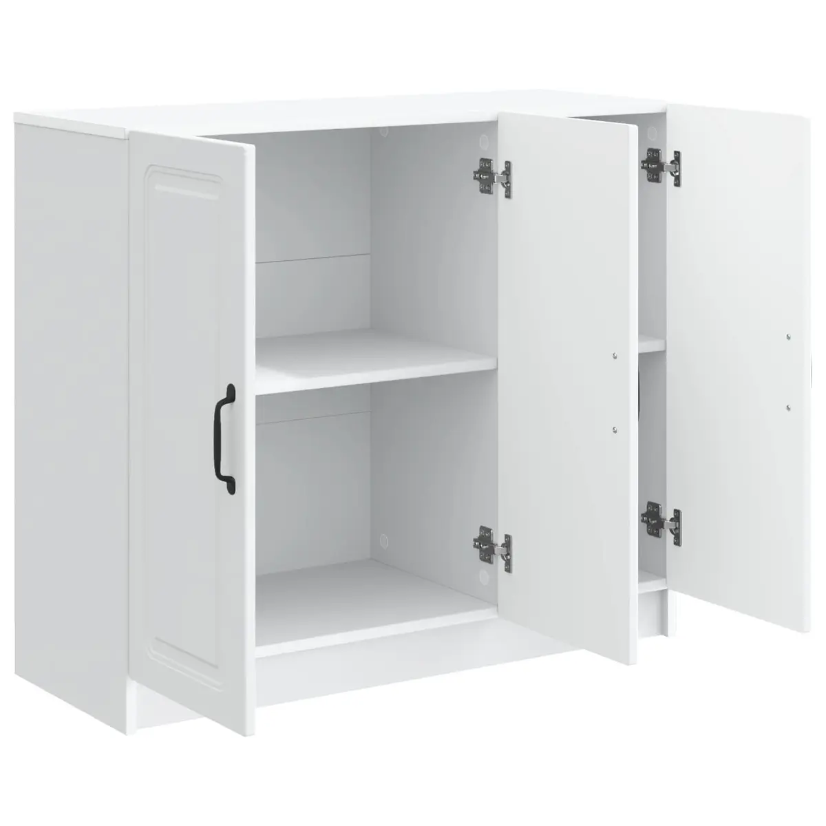 White Sideboard Storage Cabinet Modern Engineered Wood 89 x 34.5 x 77 cm