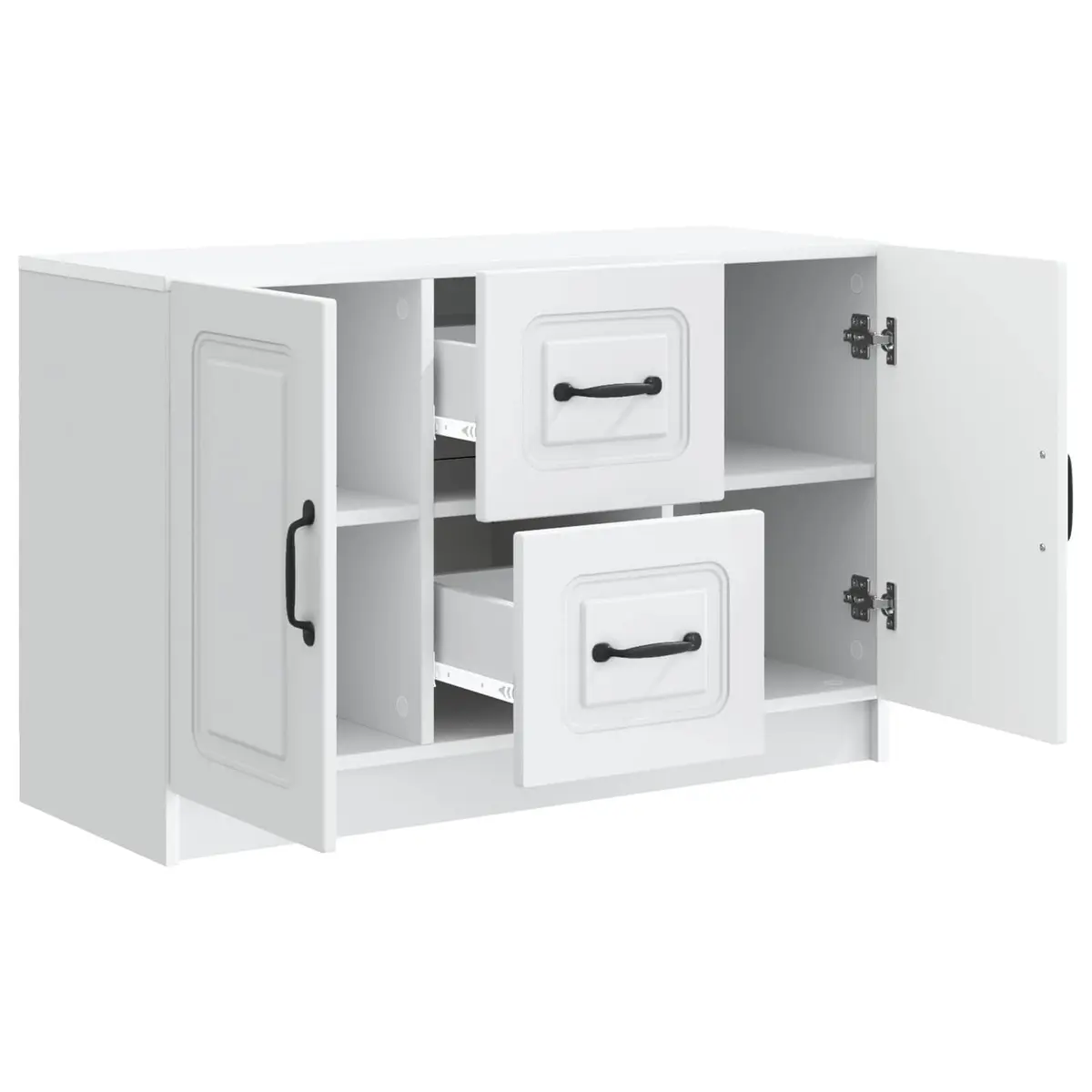Sideboard Modern White Storage Cabinet 89 x 34.5 x 57 cm