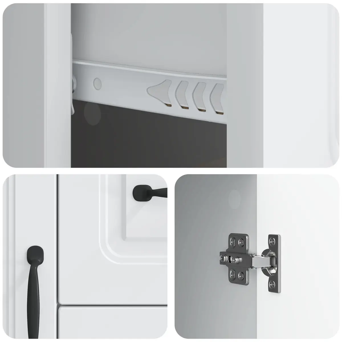 Sideboard Modern White Storage Cabinet 89 x 34.5 x 57 cm