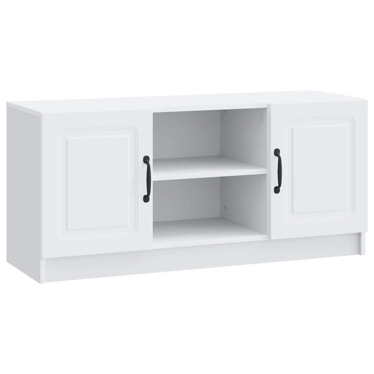 TV Cabinet Modern White Engineered Wood Media Storage Unit 102 x 34.5 x 47 cm