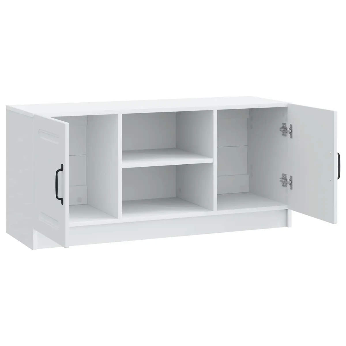 TV Cabinet Modern White Engineered Wood Media Storage Unit 102 x 34.5 x 47 cm