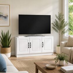 White TV Cabinet Modern Living Room Storage Unit Media Console 99x34.5x47cm