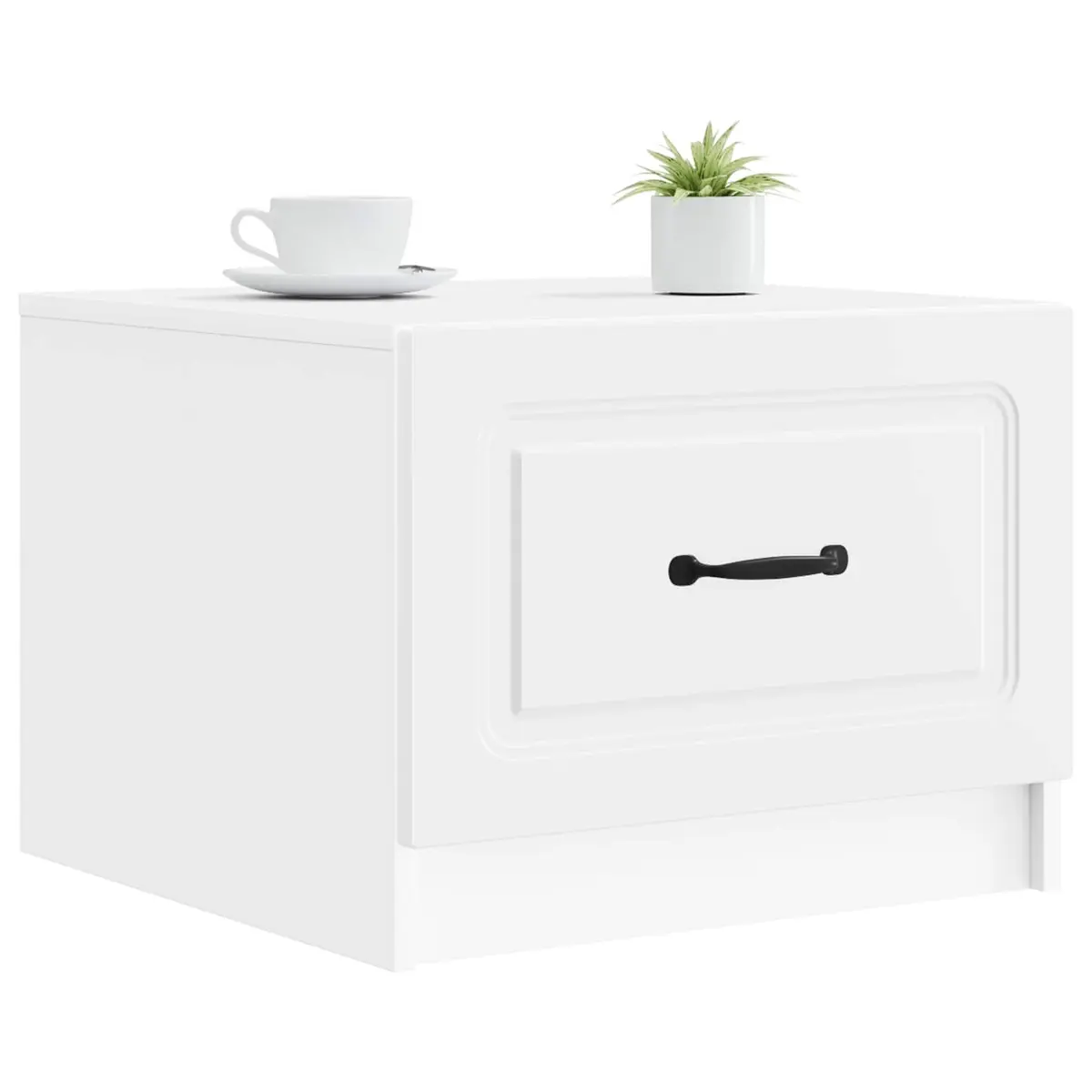 White Coffee Table with Storage Drawer