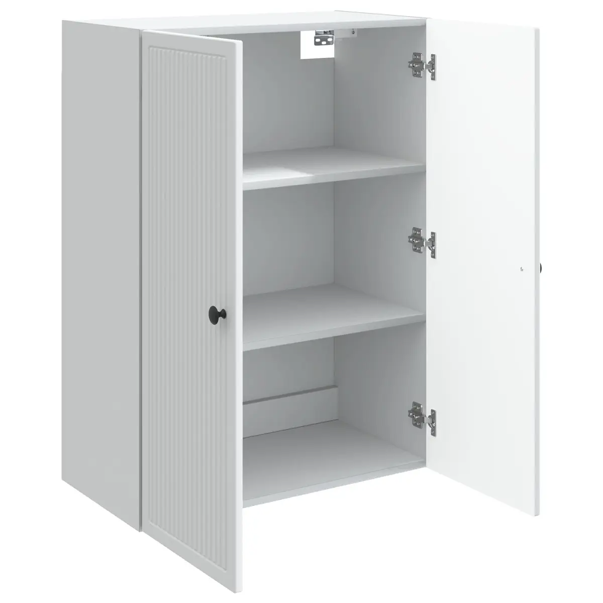 Wall-Mounted Storage Cabinet White Engineered Wood Vintage Living Room Shelving