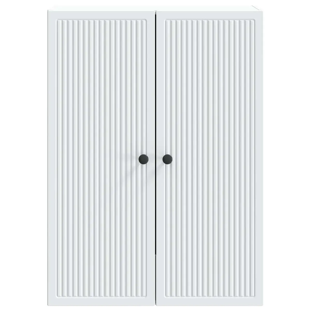 Wall-Mounted Storage Cabinet White Engineered Wood Vintage Living Room Shelving