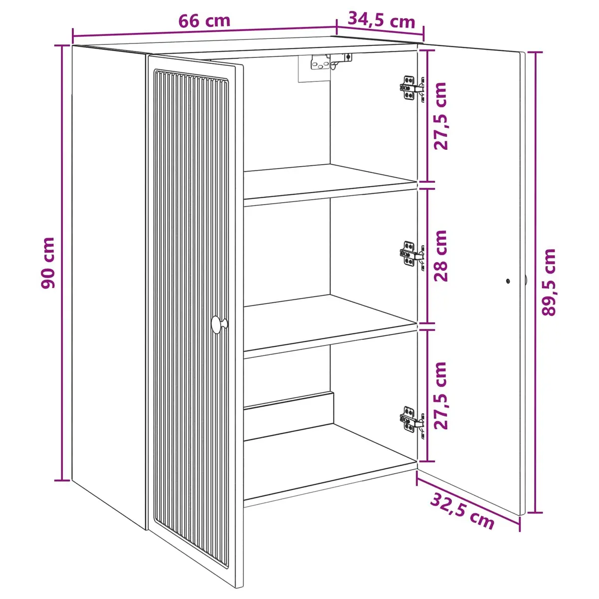 Wall-Mounted Storage Cabinet White Engineered Wood Vintage Living Room Shelving