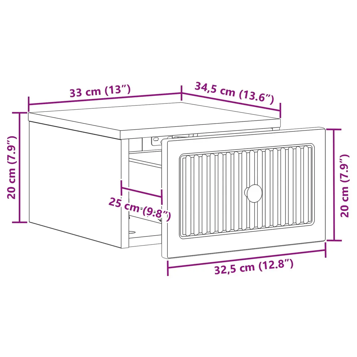 Floating Bedside Cabinet with Easy Storage