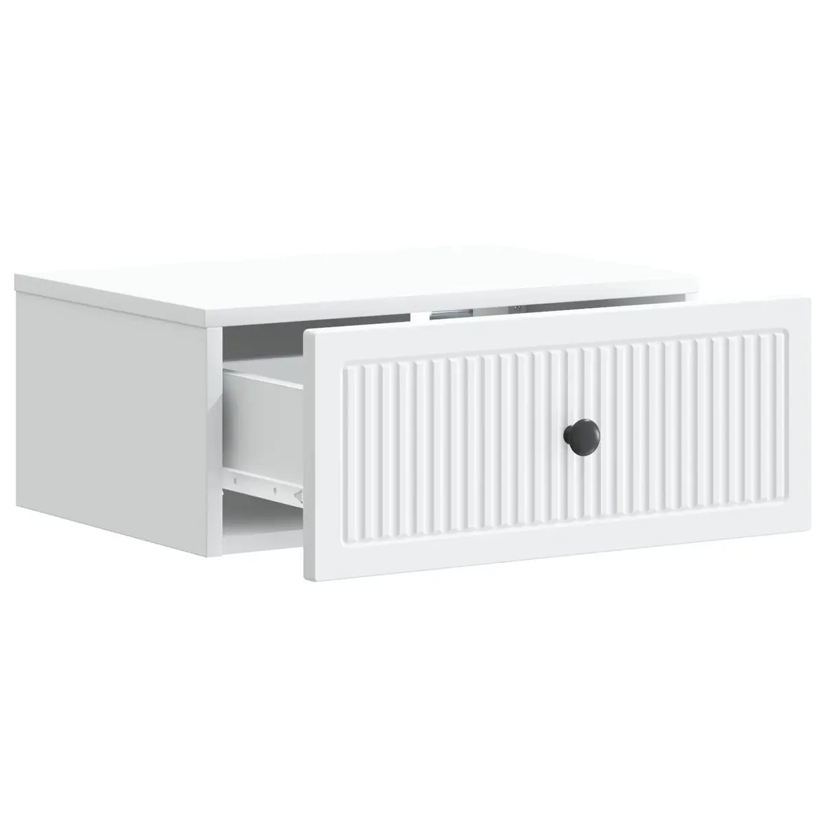 Bedside Cabinet Vintage-inspired White 49 x 34.5 x 20 cm Engineered Wood Nightstand Storage
