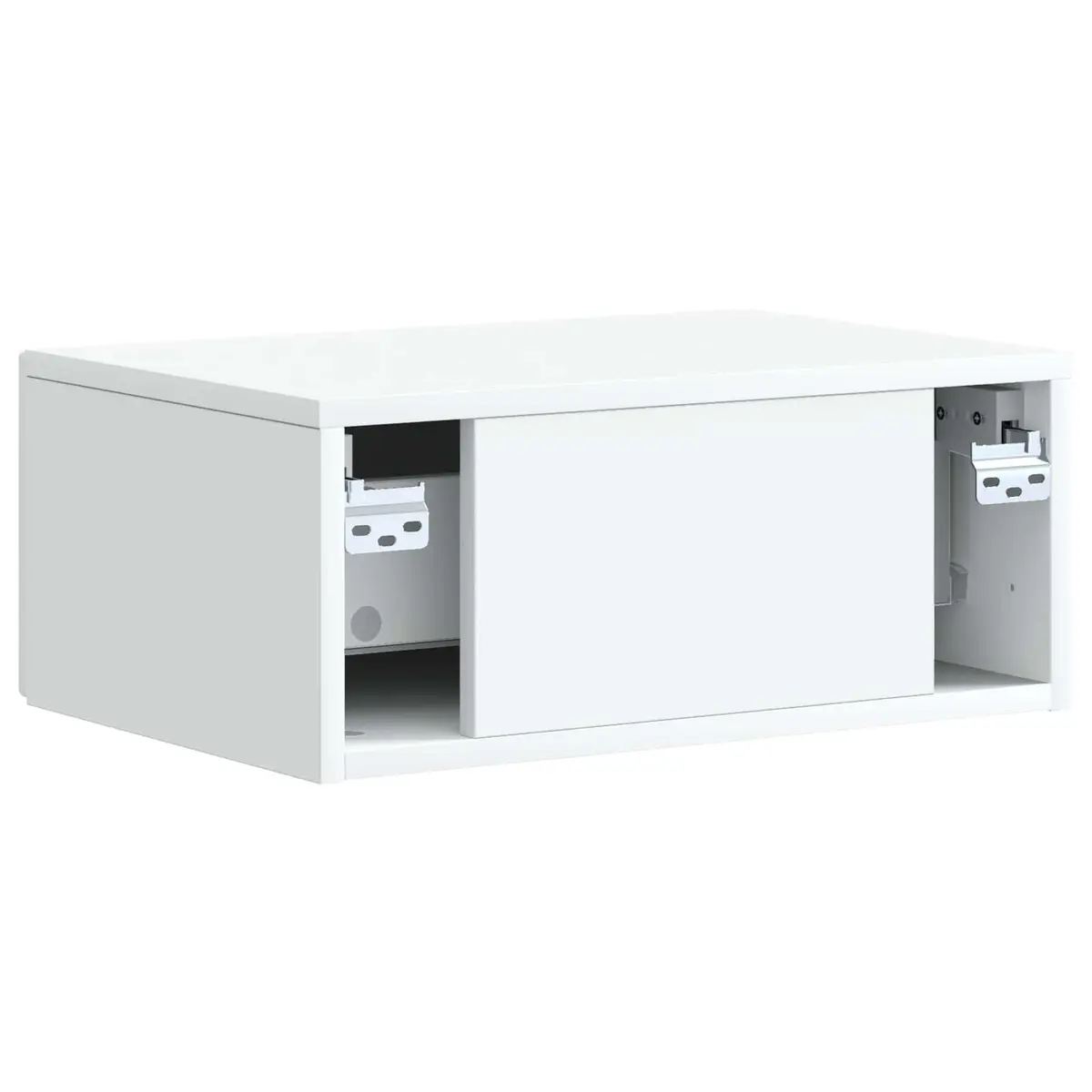 Bedside Cabinet Vintage-inspired White 49 x 34.5 x 20 cm Engineered Wood Nightstand Storage