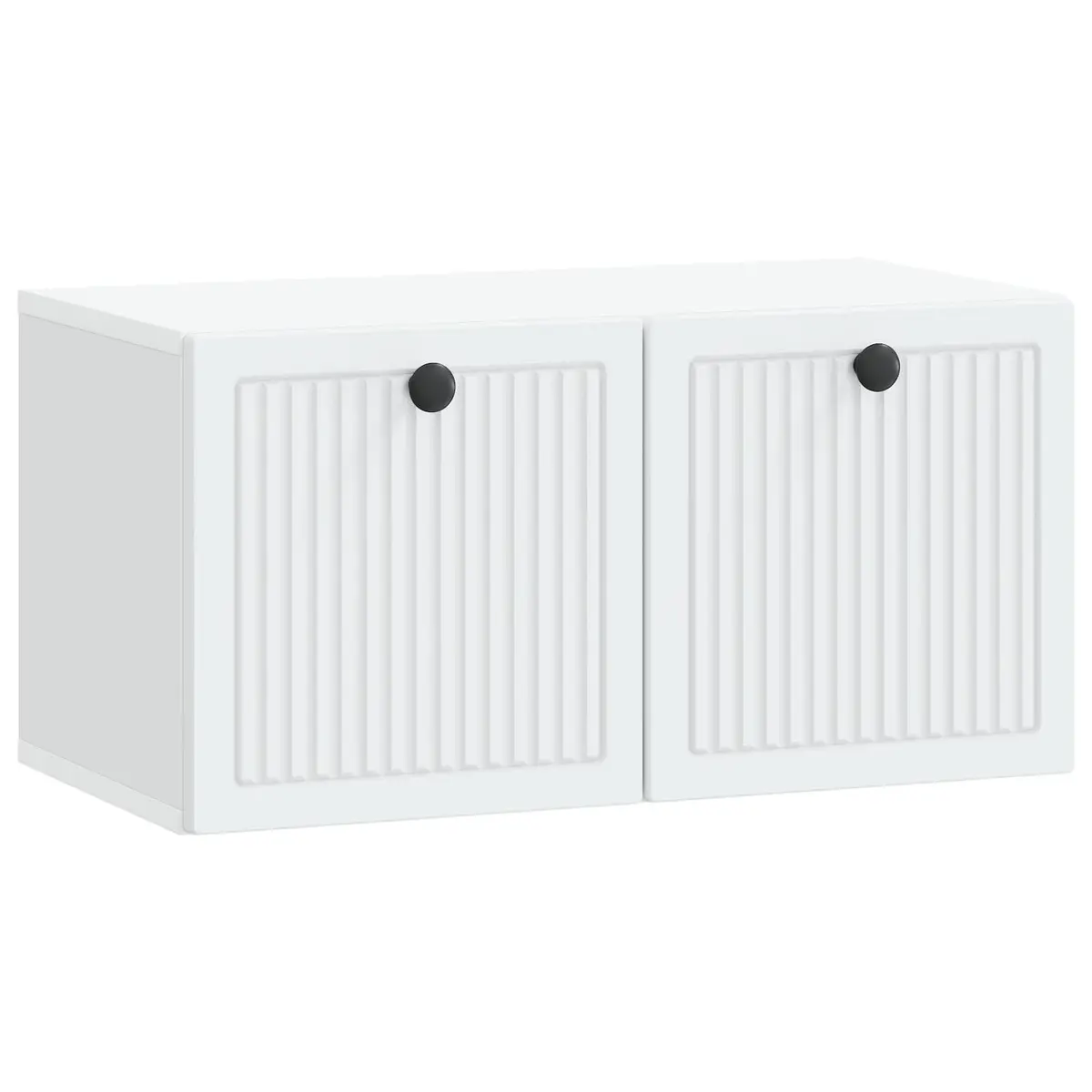Wall-Mounted TV Cabinet White Modern Storage Unit 59.5 x 31 x 30 cm