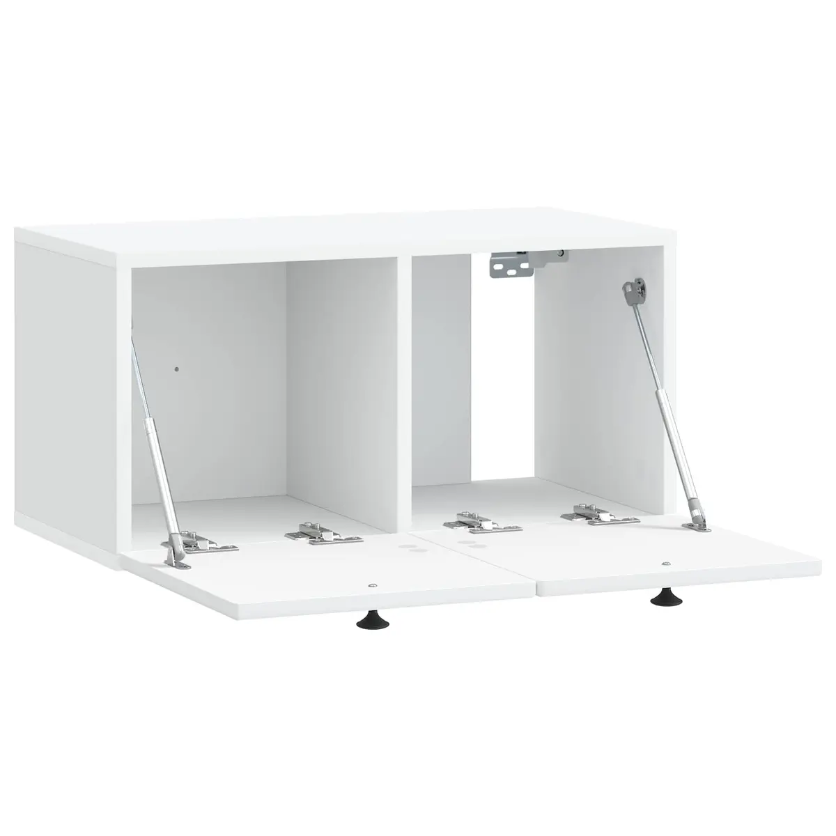 Wall-Mounted TV Cabinet White Modern Storage Unit 59.5 x 31 x 30 cm