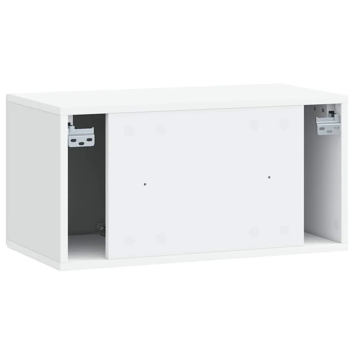Wall-Mounted TV Cabinet White Modern Storage Unit 59.5 x 31 x 30 cm