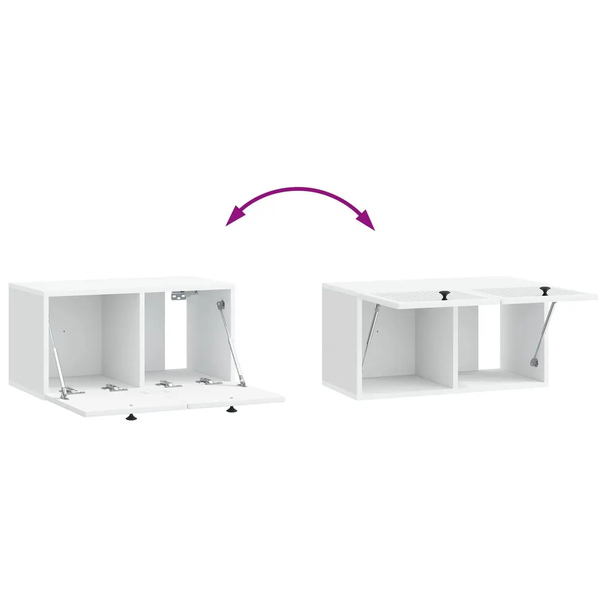 Wall-Mounted TV Cabinet White Modern Storage Unit 59.5 x 31 x 30 cm