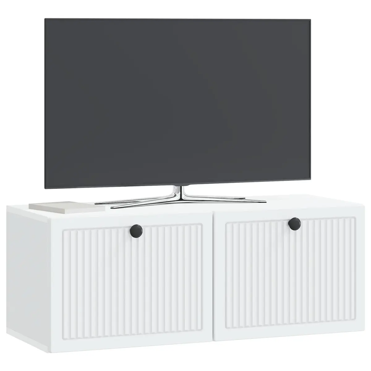 Wall-Mounted TV Cabinet Modern White Storage Unit 78.5 x 31 x 30 cm