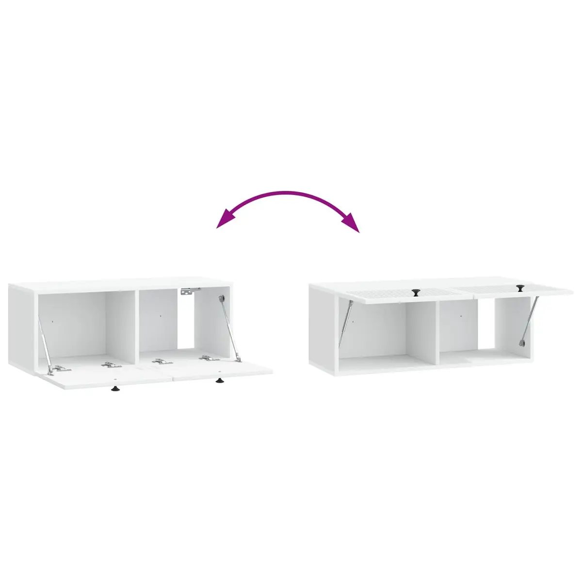 Wall-Mounted TV Cabinet Modern White Storage Unit 78.5 x 31 x 30 cm