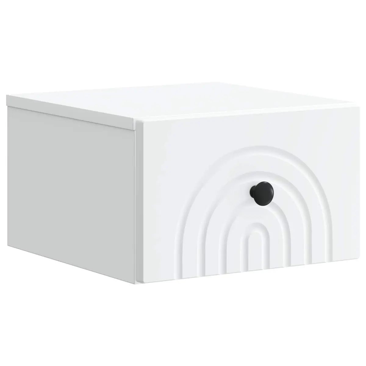 Wall-Mounted Bedside Cabinet White Engineered Wood Storage Drawer Organiser 33 x 34.5 x 20 cm