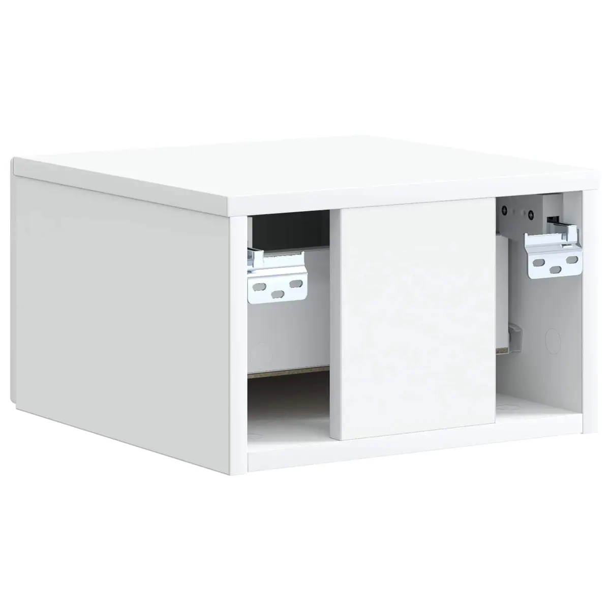 Wall-Mounted Bedside Cabinet White Engineered Wood Storage Drawer Organiser 33 x 34.5 x 20 cm
