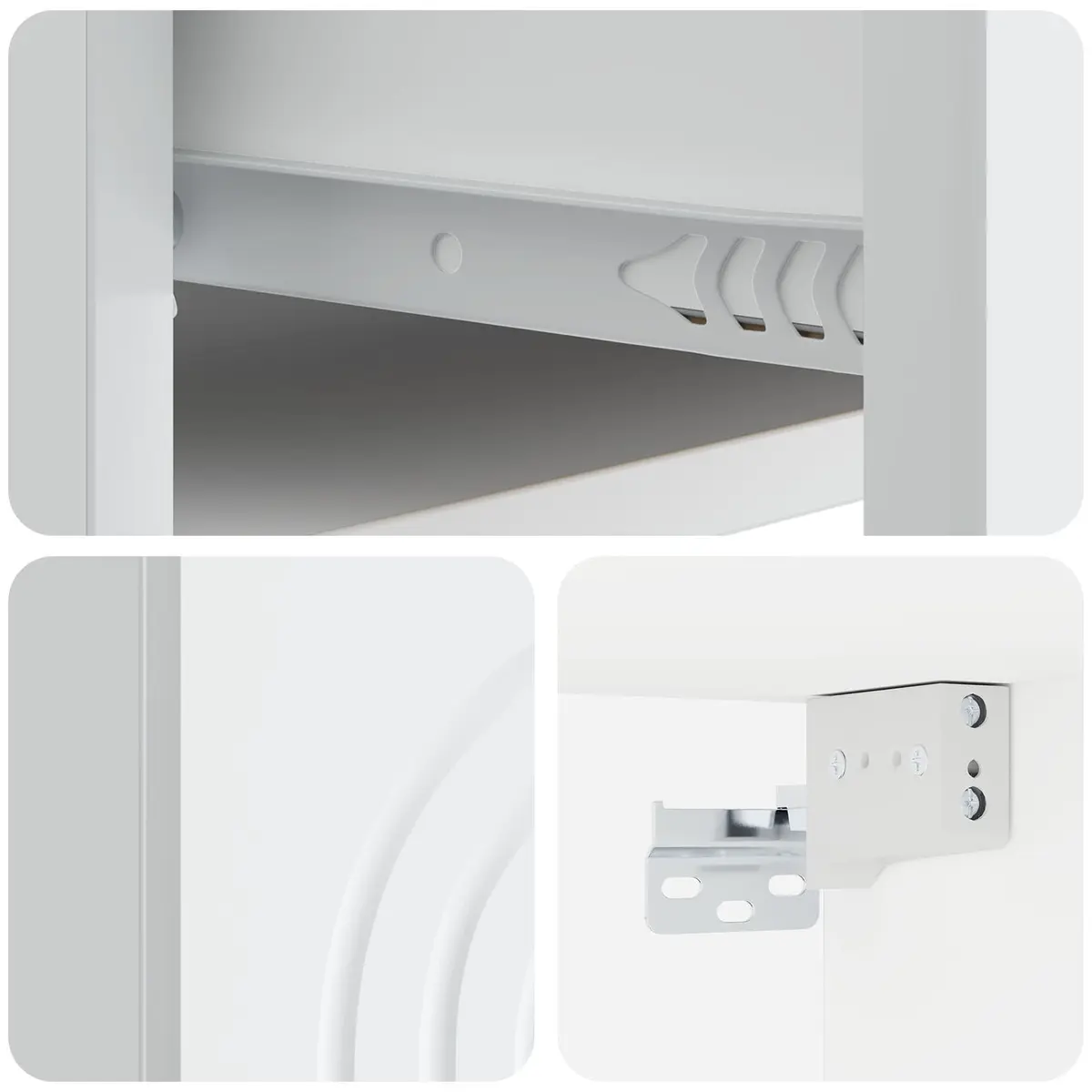 Wall-Mounted Bedside Cabinet White Engineered Wood Storage Drawer Organiser 33 x 34.5 x 20 cm