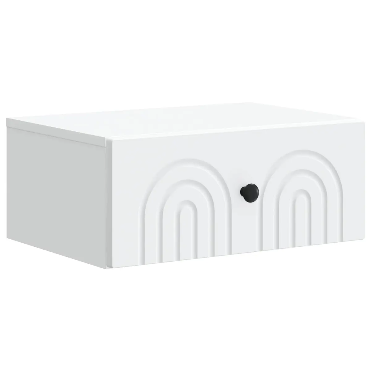 Wall-Mounted Bedside Cabinet White Storage Organizer 49 x 34.5 x 20 cm