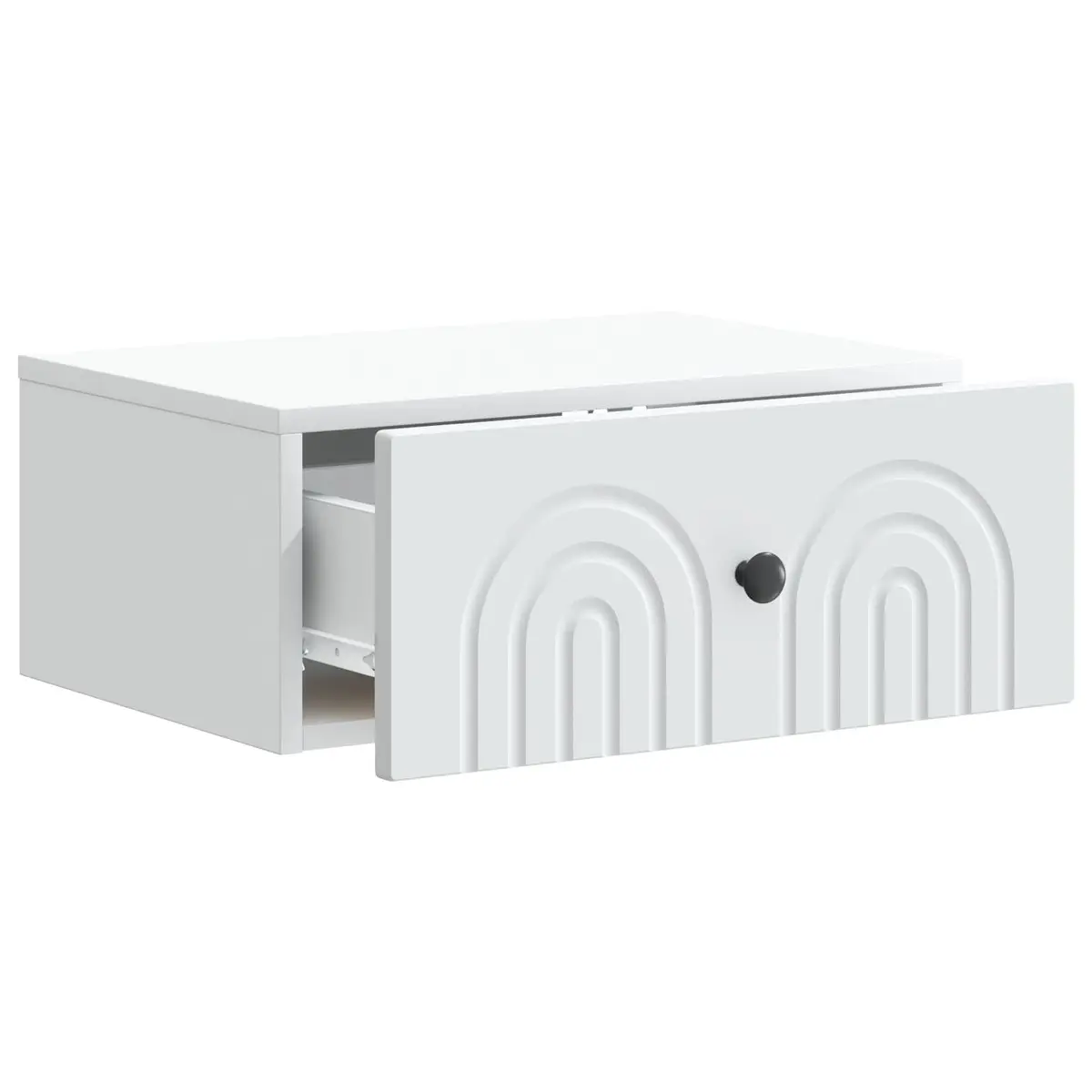 Wall-Mounted Bedside Cabinet White Storage Organizer 49 x 34.5 x 20 cm