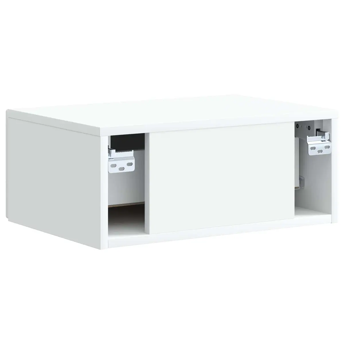 Wall-Mounted Bedside Cabinet White Storage Organizer 49 x 34.5 x 20 cm