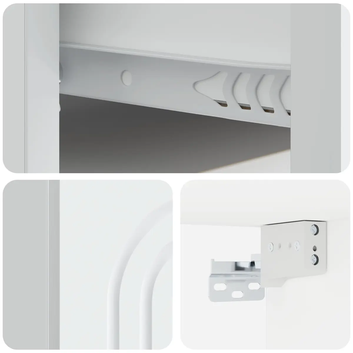 Wall-Mounted Bedside Cabinet White Storage Organizer 49 x 34.5 x 20 cm