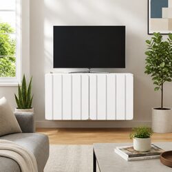 Wall-Mounted TV Cabinet 59.5 x 31 x 30 cm White Storage Unit Living Room