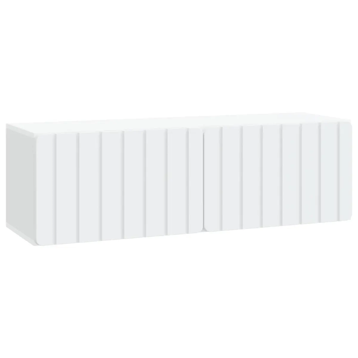 Wall-Mounted TV Cabinet 98x31x30cm White Modern Storage Unit Living Room