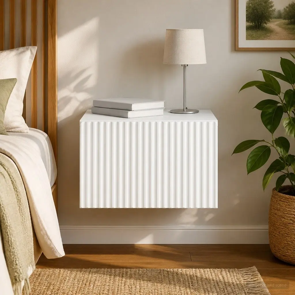 Wall-Mounted Bedside Cabinet with Drawers 33x34.5x20cm