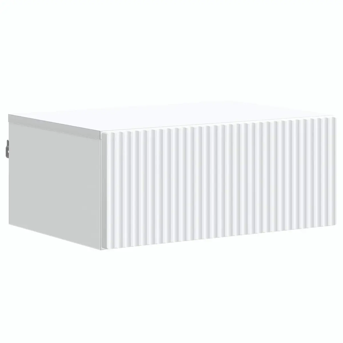 Wall-Mounted Bedside Cabinet White Compact Bedroom Nightstand Storage Organizer