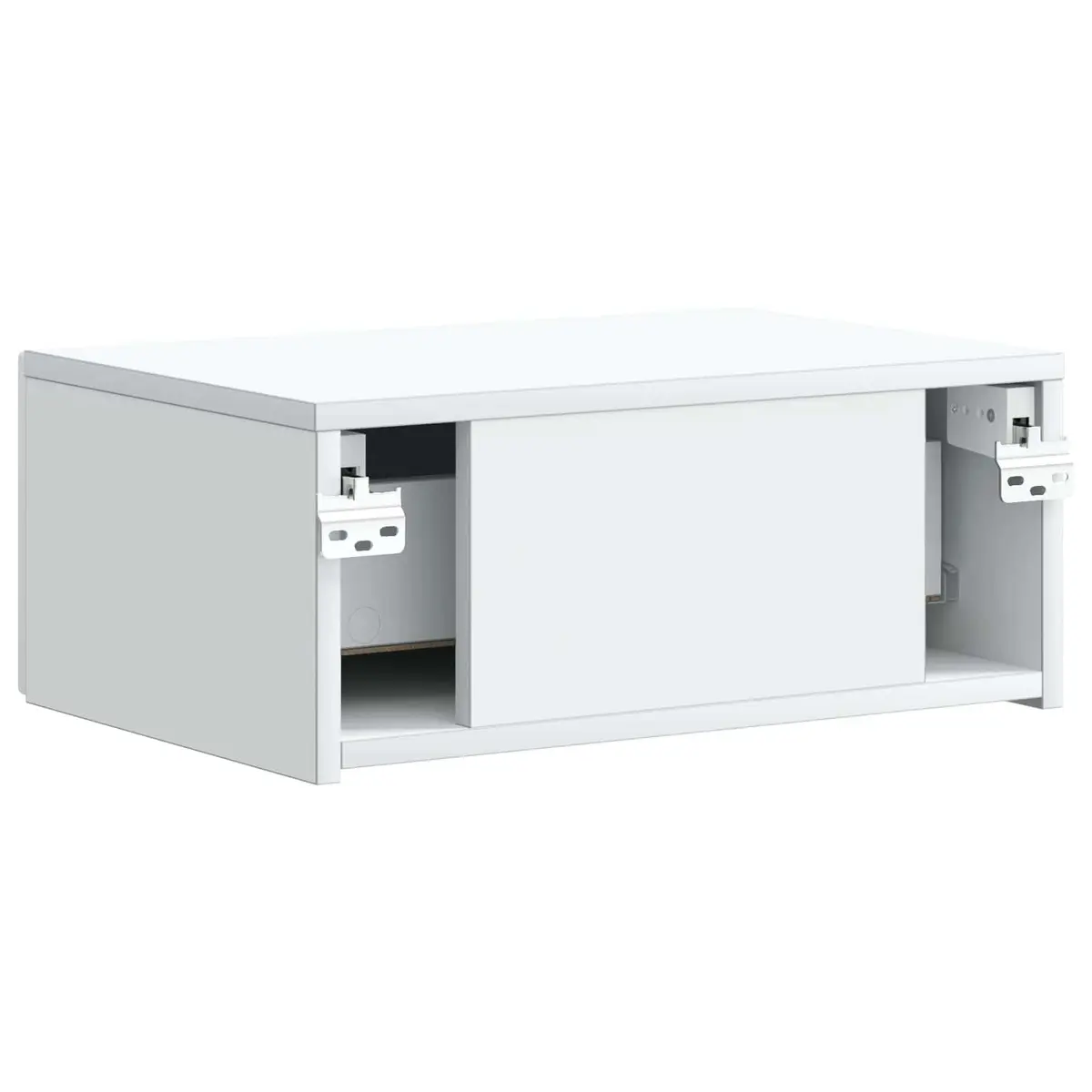 Wall-Mounted Bedside Cabinet White Compact Bedroom Nightstand Storage Organizer
