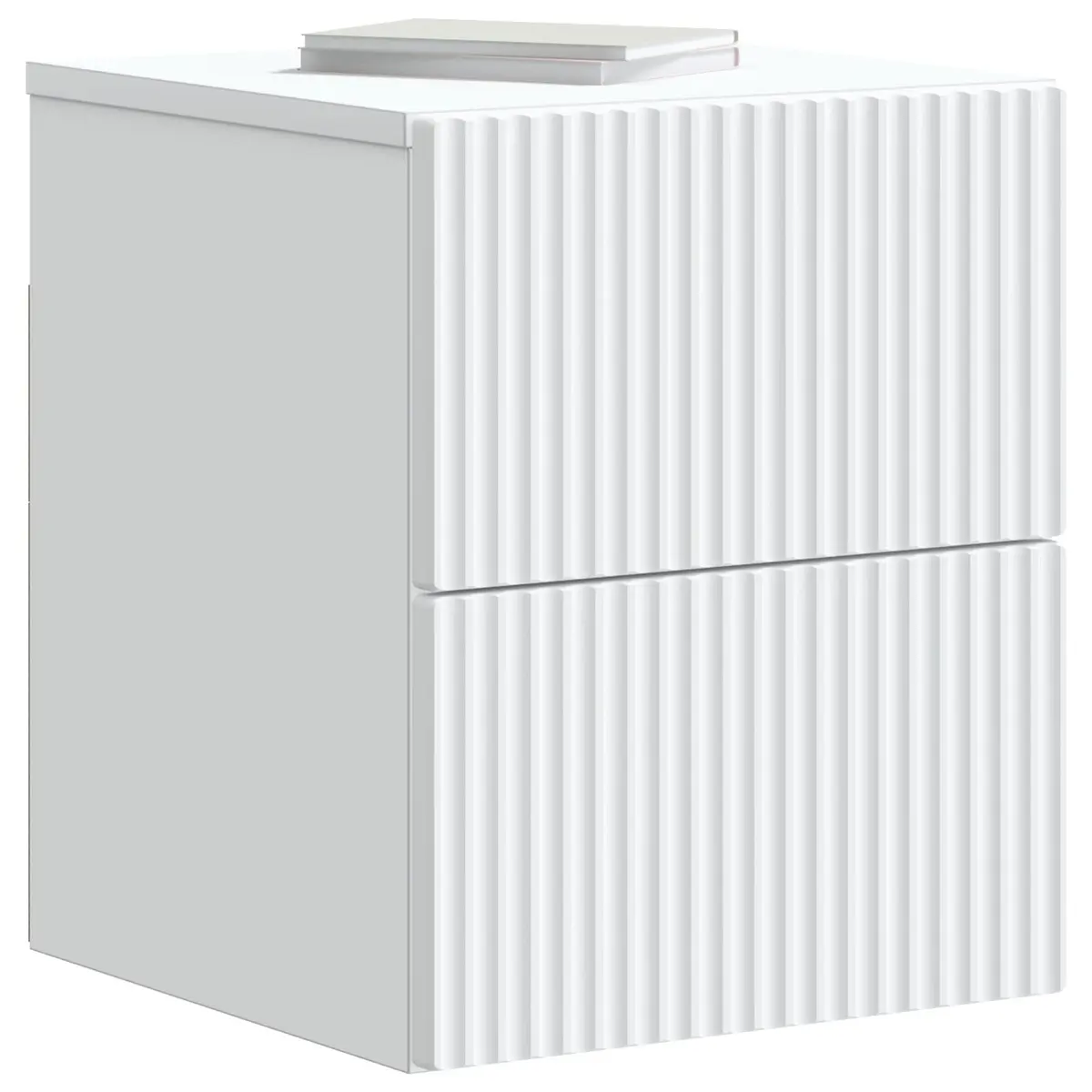 Wall-Mounted Bedside Cabinet White Engineered Wood Storage Shelf 33x34.5x40cm