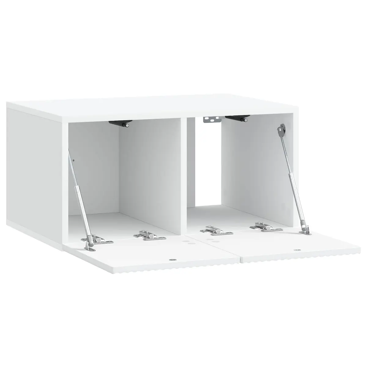White Wall-Mounted TV Cabinet Storage Unit Modern Engineered Wood 59.5 x 41 x