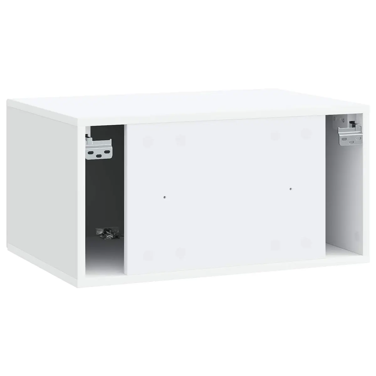 White Wall-Mounted TV Cabinet Storage Unit Modern Engineered Wood 59.5 x 41 x