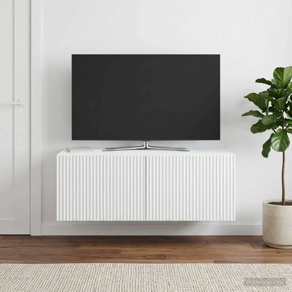 Wall-Mounted TV Cabinet Modern White Engineered Wood 78.5cm