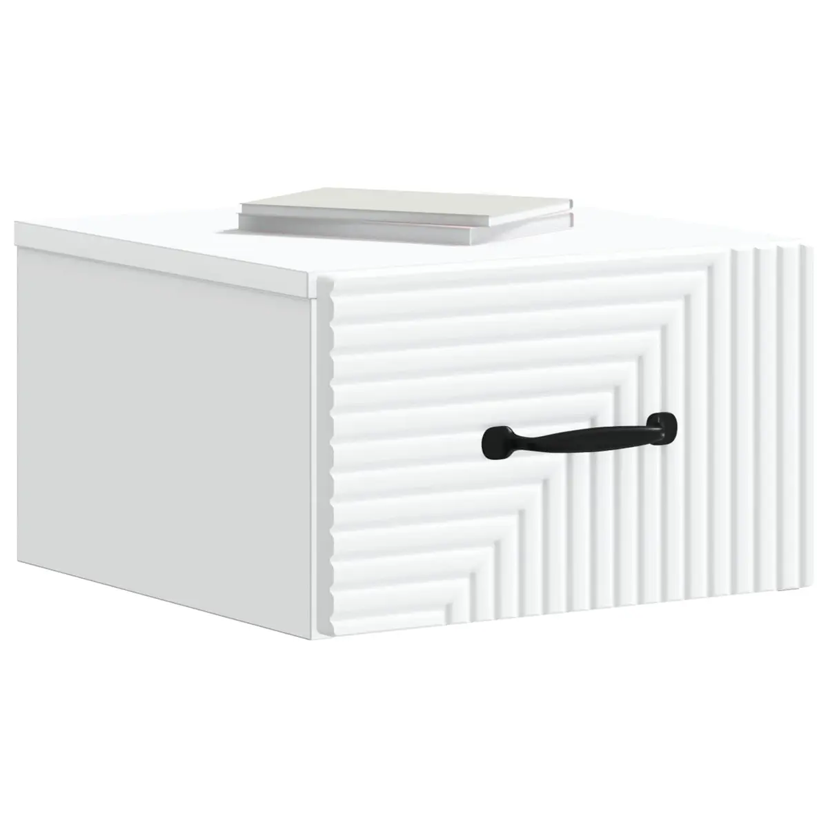 Wall-Mounted Cabinet White Bedroom Storage Table with Drawer and Compartment 34.5x33x20cm