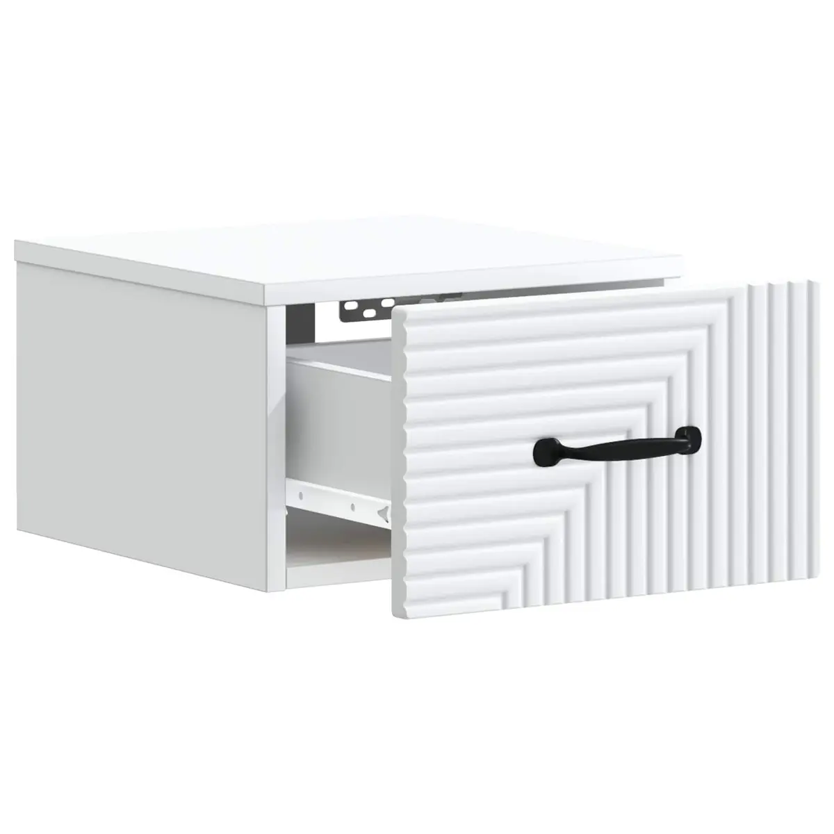 Wall-Mounted Cabinet White Bedroom Storage Table with Drawer and Compartment 34.5x33x20cm
