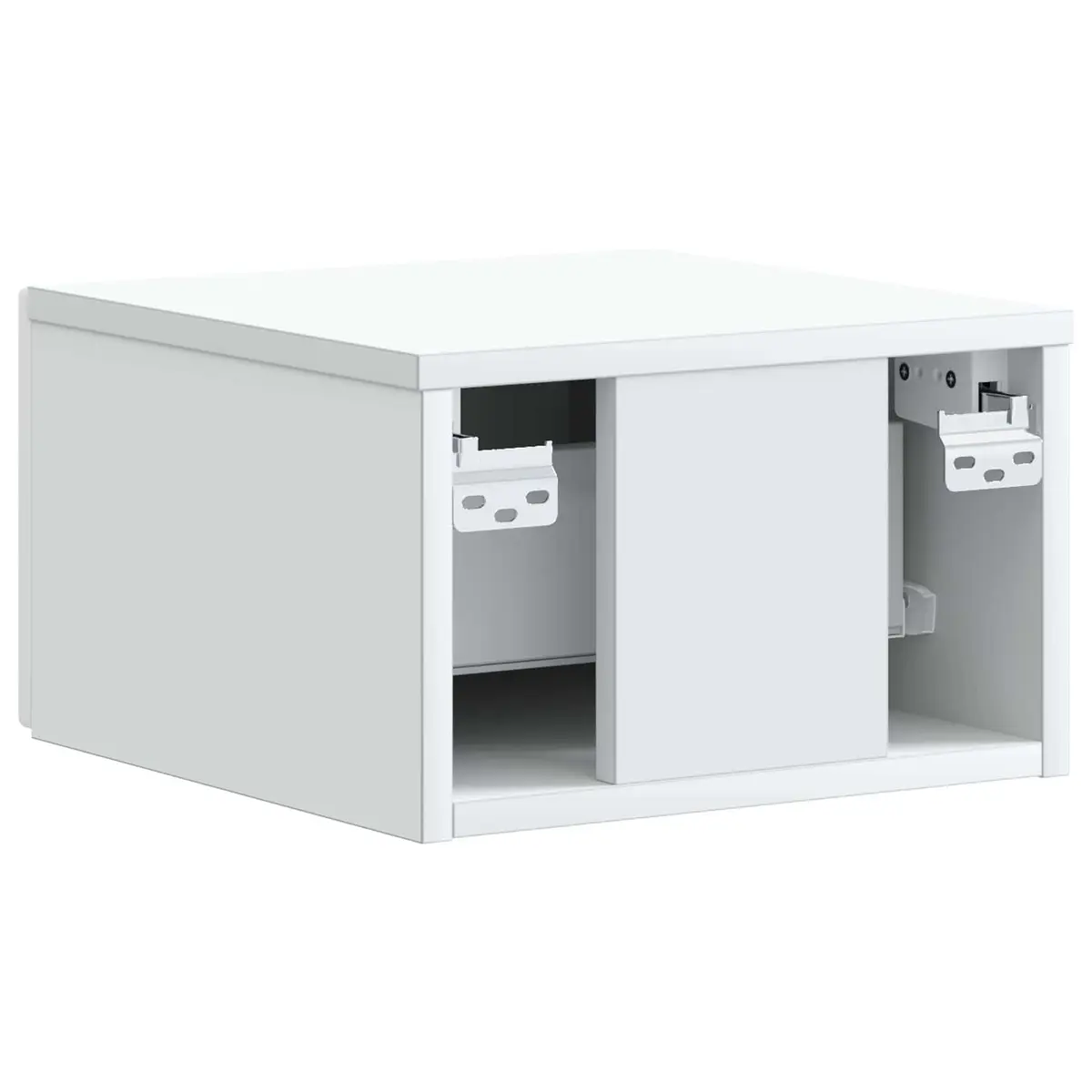 Wall-Mounted Cabinet White Bedroom Storage Table with Drawer and Compartment 34.5x33x20cm