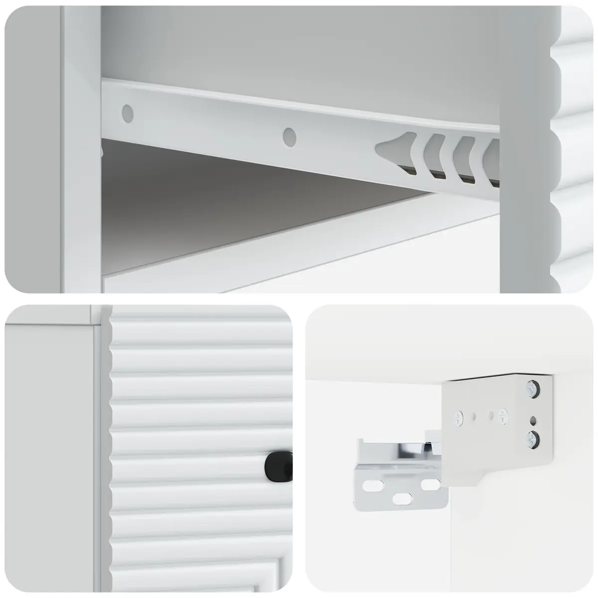 Wall-Mounted Cabinet White Bedroom Storage Table with Drawer and Compartment 34.5x33x20cm